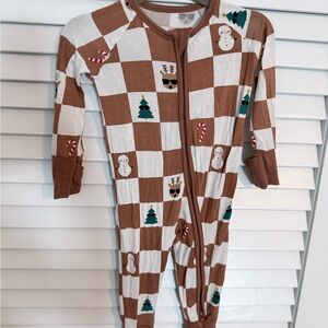 Little Sleepies Holiday Checkered Zippie